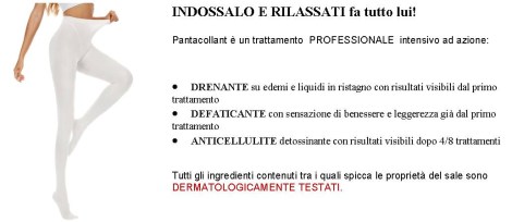 collant pantalone trattamento drenante tonificante anticellulite